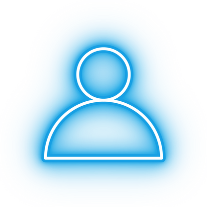 Neon blue profile icon