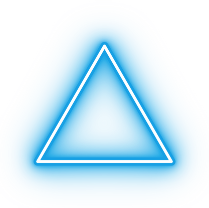 Neon blue triangle icon